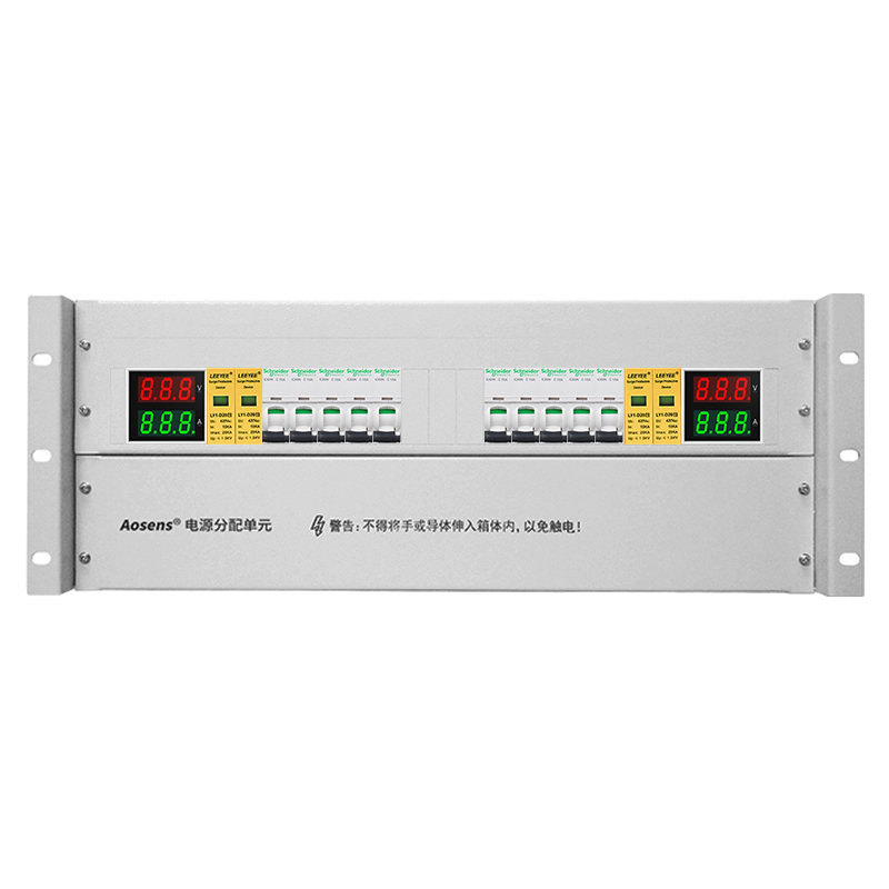 奧盛 機(jī)柜配電單元PDU 4U配電箱 施耐德交流1P空開 防雷電流電壓表 雙路