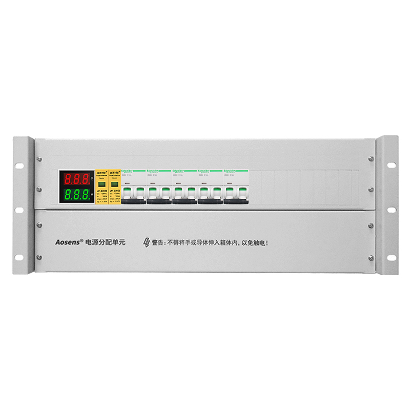 奧盛 機(jī)柜配電單元PDU 4U配電箱施耐德交流2P空開 防雷電流電壓表 單路