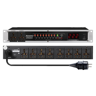 奧盛 8+2路時序電源 延時上電PDU 帶電壓顯示 獨立控制APX82024